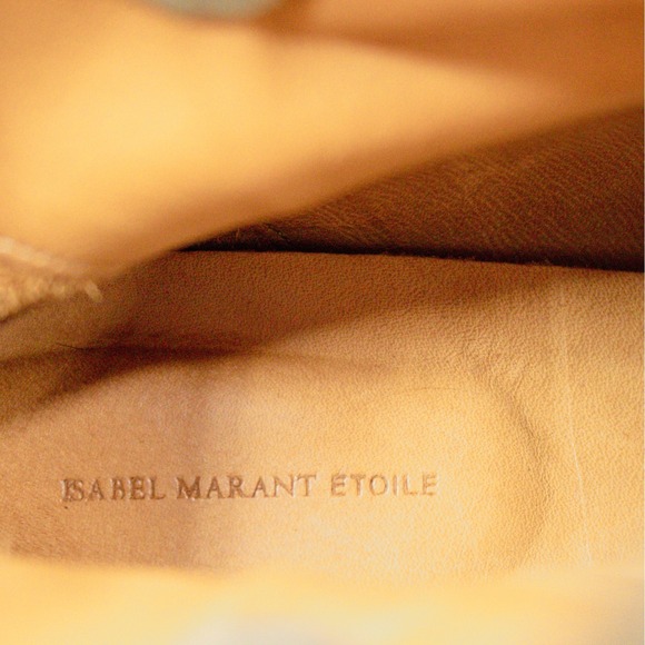 Isabel Marant Etoile Crisi Suede Ankle Boots Taupe Western Women's Size 37 - Picture 13 of 13